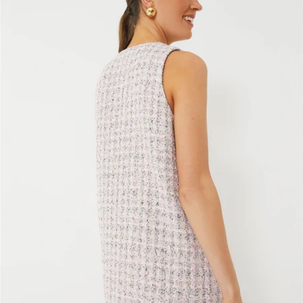 Pink Tweed Sleeveless Dress - Picture 3 of 5